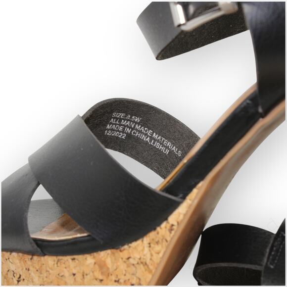 8.5Wide LaneBryant Dream Cloud Cross-Front Platform Sandal Block Heel Cork - Picture 7 of 8
